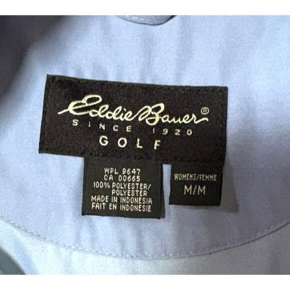 Eddie Bauer Periwinkle Golf Pullover (M) Y2K Windbreaker Flaw - Picture 2 of 5